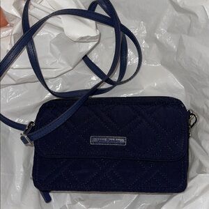 Vera Bradley All in One Mini Crossbody Iconic RFID Purse Wallet Bag Navy